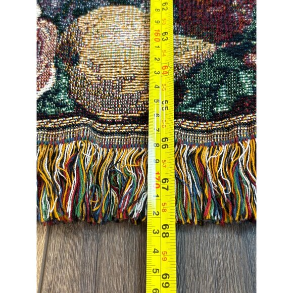 Vicky Howard ‘Peace on Earth’ Christmas Tapestry Throw Blanket Tree Fringe Cottn - Picture 8 of 9